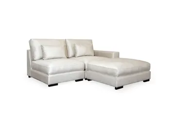 Dubai Divansoffa Höger Sammet Extra Djup - Vit - Möbler - Soffa - Modulsoffor - Komplett modulsoffa