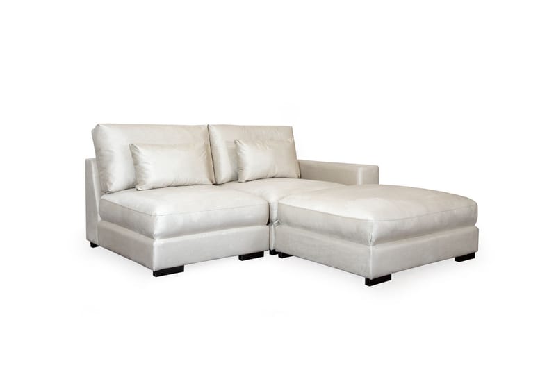Dubai Divansoffa Höger Sammet Extra Djup - Vit - Möbler - Soffa - Modulsoffor - Komplett modulsoffa