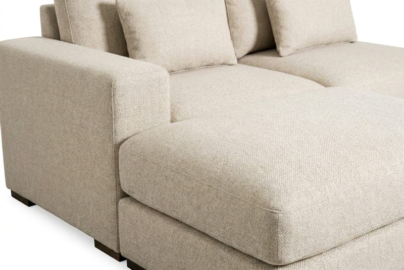 Dubai Divansoffa Vänster Extra Djup i Chenille - Beige - Möbler - Soffa - Modulsoffor - Komplett modulsoffa