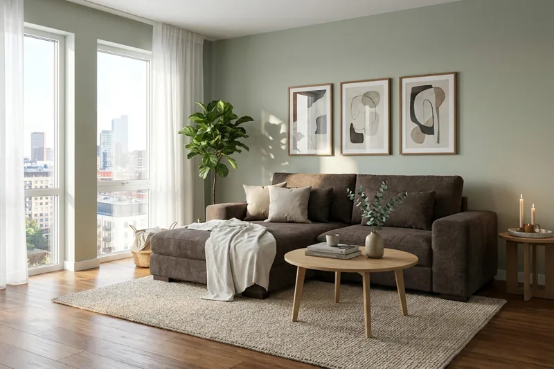 Dubai Divansoffa Vänster Extra Djup i Chenille - Mörkbrun - Möbler - Soffa - Modulsoffor - Komplett modulsoffa