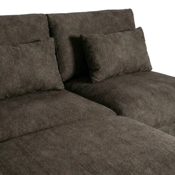 Dubai Divansoffa Vänster Extra Djup i Chenille - Mörkbrun - Möbler - Soffa - Modulsoffor - Komplett modulsoffa