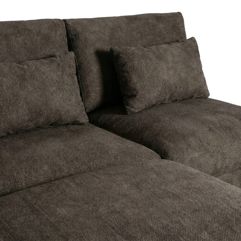 Dubai Divansoffa Vänster Extra Djup i Chenille - Mörkbrun - Möbler - Soffa - Modulsoffor - Komplett modulsoffa