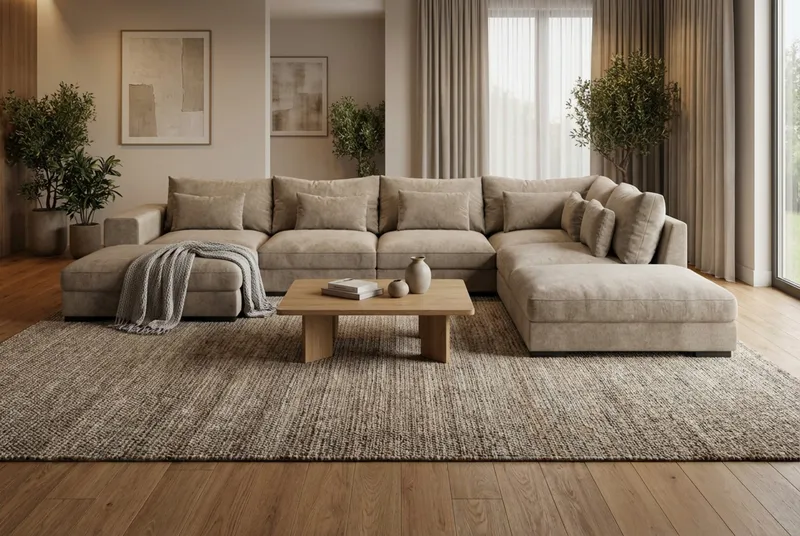 Dubai Hörnmodul i Tyg Extra Djup - Beige/Grå - Möbler - Soffa - Modulsoffor - Hörnmodul