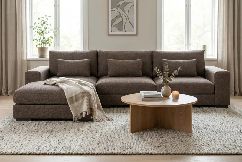 Dubai Mittmodul i Tyg Extra Djup - Mörkbrun - Möbler - Soffa - Modulsoffor - Mittmodul