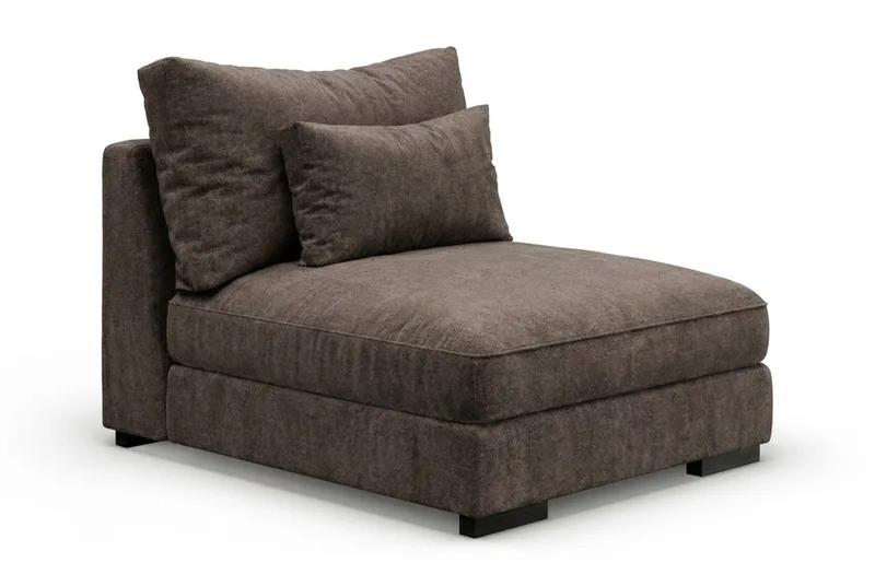 Dubai Mittmodul i Tyg Extra Djup - Mörkbrun - Möbler - Soffa - Modulsoffor - Mittmodul