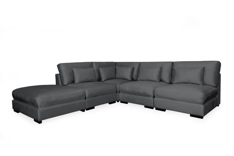 Dubai Schäslongsoffa Höger Sammet Extra Djup - Mörkgrå - Möbler - Soffa - Modulsoffor - Komplett modulsoffa