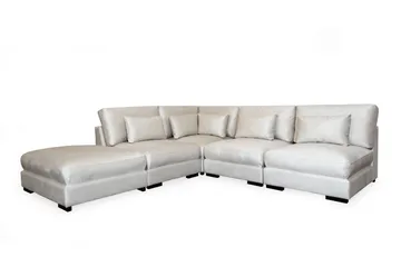 Dubai Schäslongsoffa Höger Sammet Extra Djup - Vit - Möbler - Soffa - Modulsoffor - Komplett modulsoffa