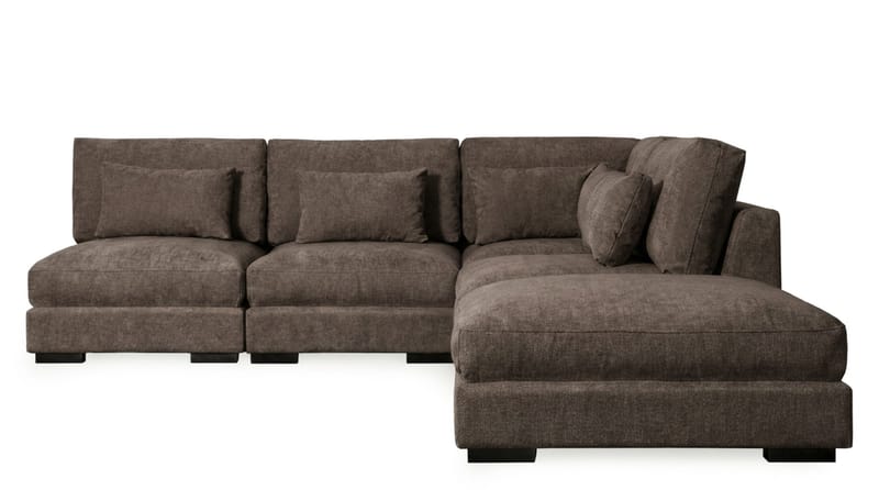 Dubai Schäslongsoffa Vänster Extra Djup i Chenille - Mörkbrun - Möbler - Soffa - Modulsoffor - Komplett modulsoffa