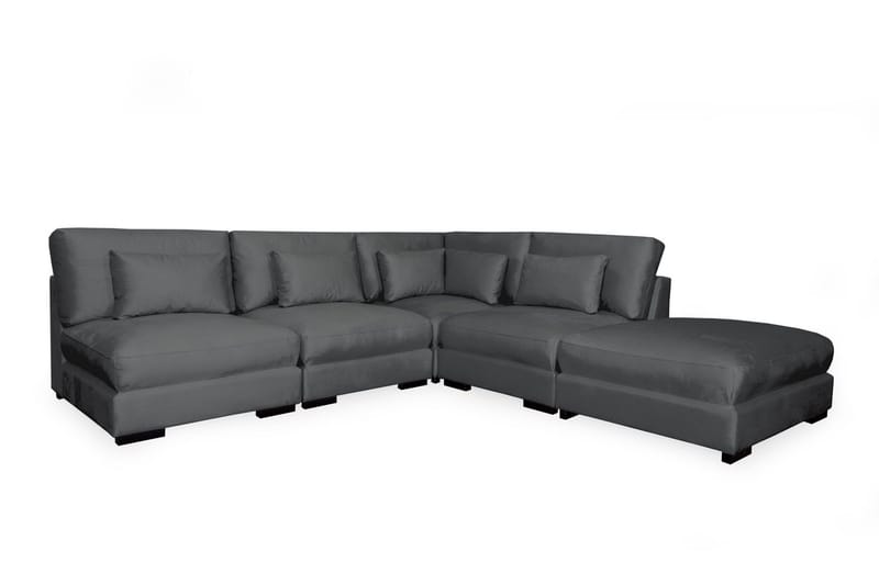 Dubai Schäslongsoffa Vänster Sammet - Mörkgrå - Möbler - Soffa - Modulsoffor - Komplett modulsoffa