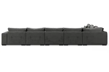 Dubai Stor U-modulsoffa Large med Divan Höger Sammet Extra Djup - Mörkgrå - Möbler - Soffa - Modulsoffor - Komplett modulsoffa