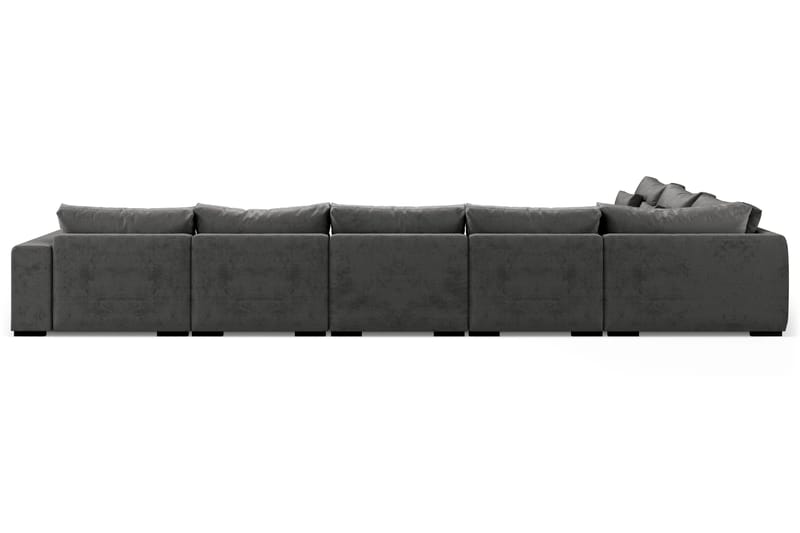 Dubai Stor U-modulsoffa Large med Divan Höger Sammet Extra Djup - Mörkgrå - Möbler - Soffa - Modulsoffor - Komplett modulsoffa