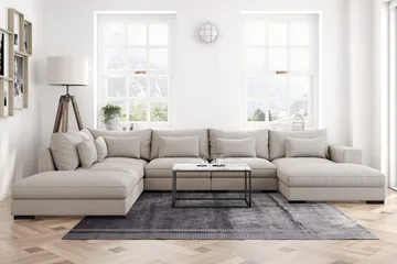 Dubai Stor U-modulsoffa med Divan Höger 432 cm Extra Djup - Beige - Möbler - Soffa - Modulsoffor - Komplett modulsoffa