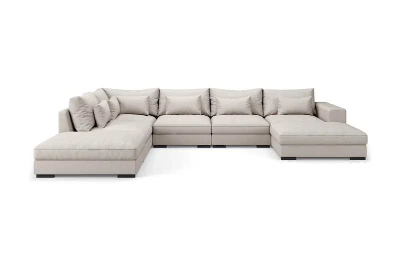 Dubai Stor U-modulsoffa med Divan Höger 432 cm Extra Djup - Beige - Möbler - Soffa - Modulsoffor - Komplett modulsoffa