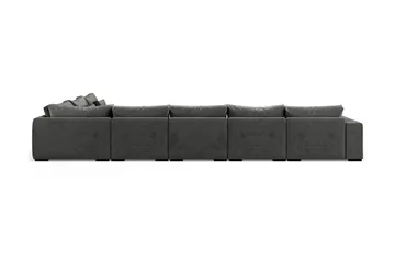 Dubai Stor U-modulsoffa med Divan Vänster Sammet 527 cm Extra Djup - Mörkgrå - Möbler - Soffa - Modulsoffor - Komplett modulsoffa