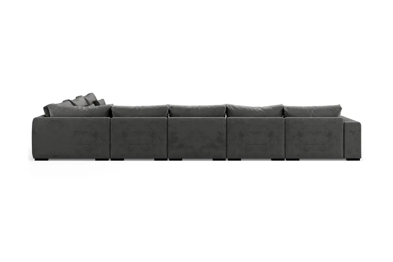 Dubai Stor U-modulsoffa med Divan Vänster Sammet 527 cm Extra Djup - Mörkgrå - Möbler - Soffa - Modulsoffor - Komplett modulsoffa
