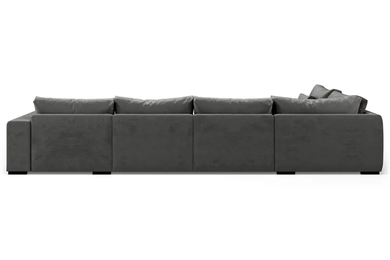 Dubai Stor U Soffa modul med Divan Höger Sammet Extra djup - Mörkgrå - Möbler - Soffa - Modulsoffor - Komplett modulsoffa