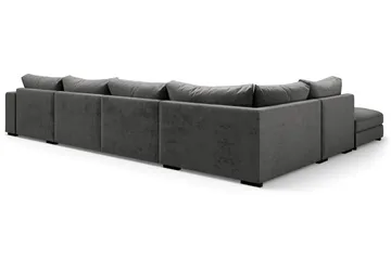 Dubai Stor U Soffa modul med Divan Höger Sammet Extra djup - Mörkgrå - Möbler - Soffa - Modulsoffor - Komplett modulsoffa