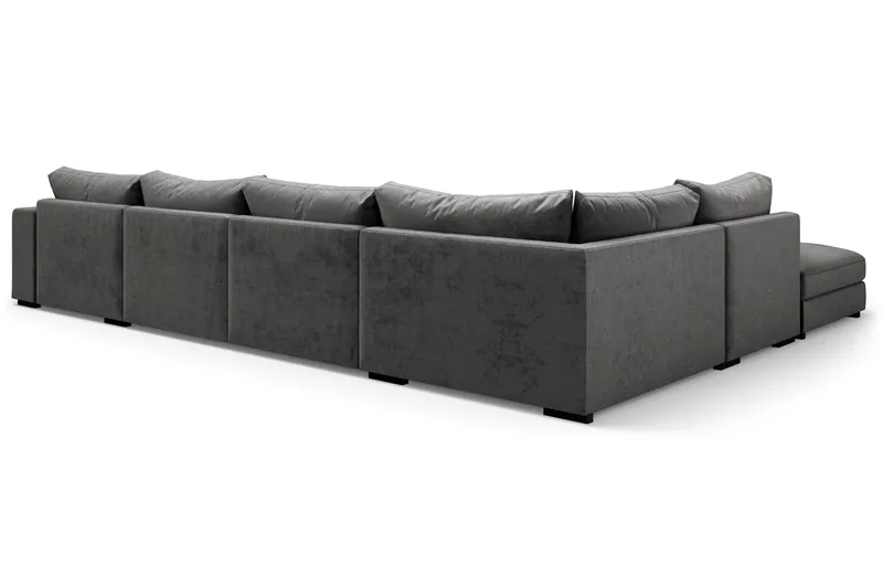 Dubai Stor U Soffa modul med Divan Höger Sammet Extra djup - Mörkgrå - Möbler - Soffa - Modulsoffor - Komplett modulsoffa