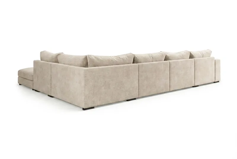 Dubai Stor U Soffa modul med Divan Vänster Extra Djup i Chenille - Beige - Möbler - Soffa - Modulsoffor - Komplett modulsoffa