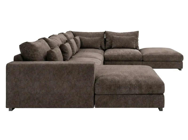 Dubai Stor U Soffa modul med Divan Vänster Extra Djup i Chenille - Mörkbrun - Möbler - Soffa - Modulsoffor - Komplett modulsoffa