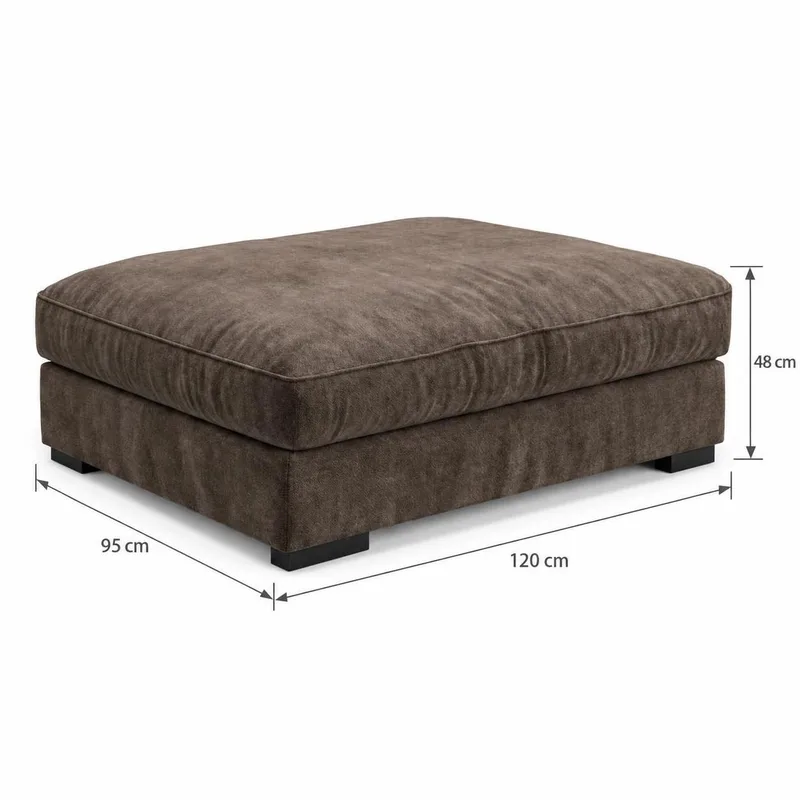 Dubai Stor U Soffa modul med Divan Vänster Extra Djup i Chenille - Mörkbrun - Möbler - Soffa - Modulsoffor - Komplett modulsoffa