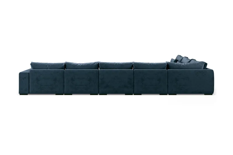Dubai U-modulsoffa Large med Divan Höger Sammet Extra Djup - Blå - Möbler - Soffa - Modulsoffor - Komplett modulsoffa