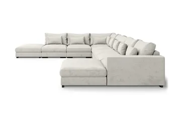 Dubai U-modulsoffa Large med Divan Höger Sammet Extra Djup - Vit - Möbler - Soffa - Modulsoffor - Komplett modulsoffa