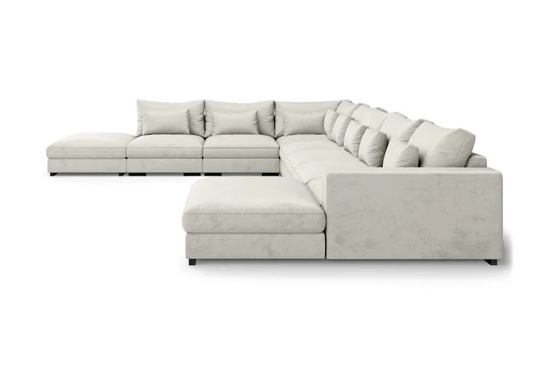 Dubai U-modulsoffa Large med Divan Höger Sammet Extra Djup - Vit - Möbler - Soffa - Modulsoffor - Komplett modulsoffa