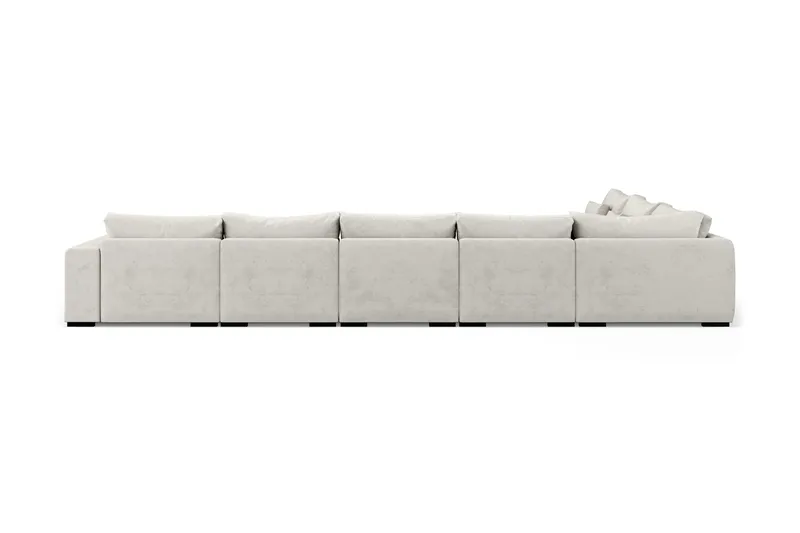 Dubai U-modulsoffa Large med Divan Höger Sammet Extra Djup - Vit - Möbler - Soffa - Modulsoffor - Komplett modulsoffa