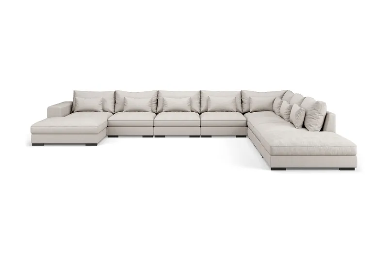 Dubai U-modulsoffa Large med Divan Vänster Extra Djup - Beige - Möbler - Soffa - Modulsoffor - Komplett modulsoffa