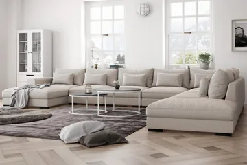 Dubai U-modulsoffa Large med Divan Vänster Extra Djup - Beige - Möbler - Soffa - Modulsoffor - Komplett modulsoffa
