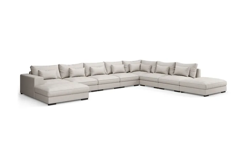 Dubai U-modulsoffa Large med Divan Vänster Extra Djup - Beige - Möbler - Soffa - Modulsoffor - Komplett modulsoffa