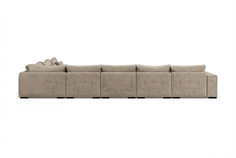 Dubai U-modulsoffa Large med Divan Vänster Extra Djup i Chenille - Brun - Möbler - Soffa - Modulsoffor - Komplett modulsoffa