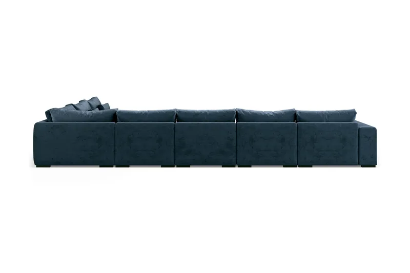Dubai U-modulsoffa Large med Divan Vänster Sammet Extra Djup - Blå - Möbler - Soffa - Modulsoffor - Komplett modulsoffa