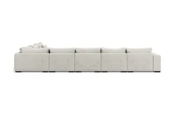 Dubai U-modulsoffa Large med Divan Vänster Sammet Extra Djup - Vit - Möbler - Soffa - Modulsoffor - Komplett modulsoffa