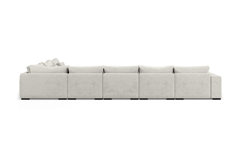 Dubai U-modulsoffa Large med Divan Vänster Sammet Extra Djup - Vit - Möbler - Soffa - Modulsoffor - Komplett modulsoffa