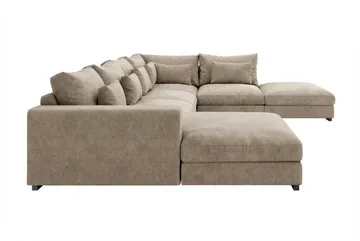 Dubai U-modulsoffa med Divan Höger Extra Djup i Chenille - Brun - Möbler - Soffa - Modulsoffor - Komplett modulsoffa