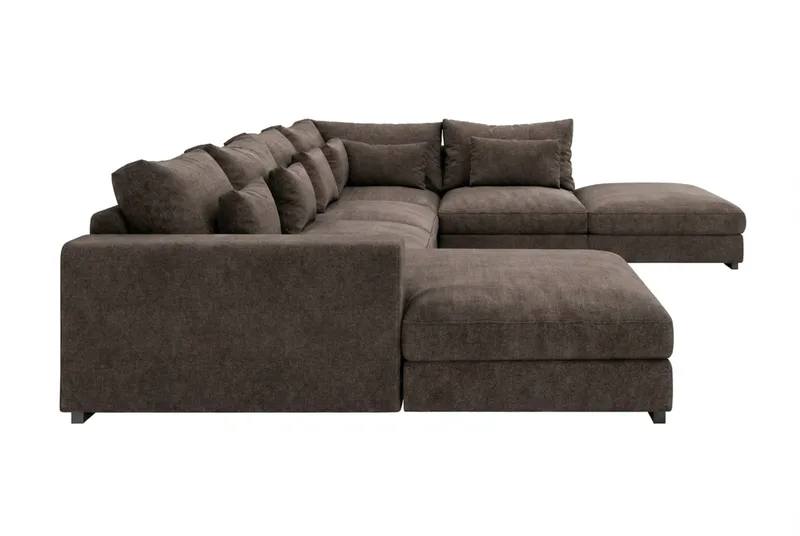 Dubai U-modulsoffa med Divan Höger - Mörkbrun - Möbler - Soffa - Modulsoffor - Komplett modulsoffa