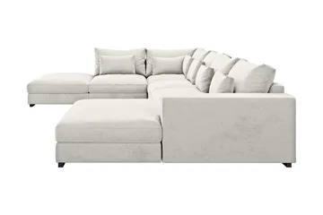 Dubai U-modulsoffa med Divan Höger Sammet Extra Djup - Vit - Möbler - Soffa - Modulsoffor - Komplett modulsoffa