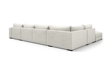 Dubai U-modulsoffa med Divan Höger Sammet Extra Djup - Vit - Möbler - Soffa - Modulsoffor - Komplett modulsoffa