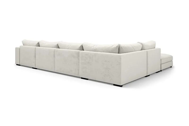 Dubai U-modulsoffa med Divan Höger Sammet Extra Djup - Vit - Möbler - Soffa - Modulsoffor - Komplett modulsoffa