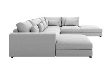 Dubai U-modulsoffa med Divan Vänster Extra Djup - Ljusgrå - Möbler - Soffa - Modulsoffor - Komplett modulsoffa