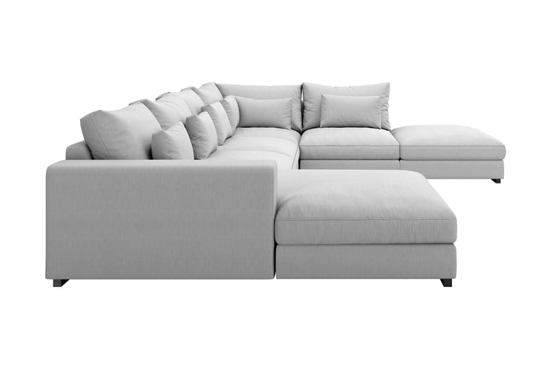 Dubai U-modulsoffa med Divan Vänster Extra Djup - Ljusgrå - Möbler - Soffa - Modulsoffor - Komplett modulsoffa