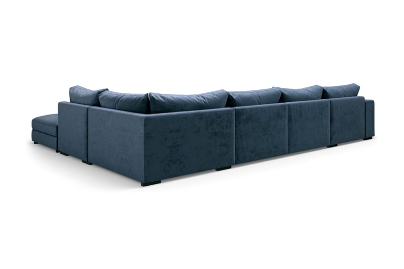 Dubai U-modulsoffa med Divan Vänster Sammet Extra Djup - Blå - Möbler - Soffa - Modulsoffor - Komplett modulsoffa