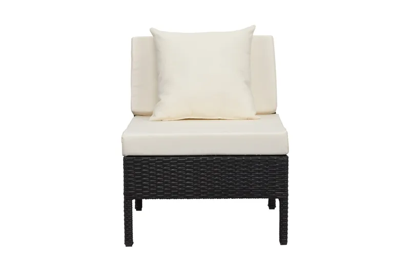 Elba Mittmodul Konstrotting - Svart/Vit - Utemöbler - Loungemöbler - Modulsoffa utomhus - Mittmodul utesoffa