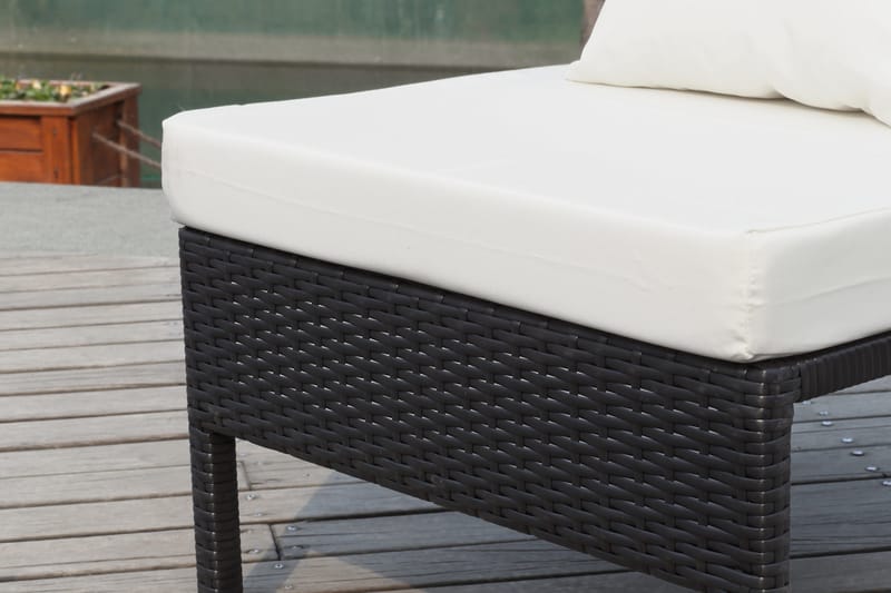 Elba Mittmodul Konstrotting - Svart/Vit - Utemöbler - Loungemöbler - Modulsoffa utomhus - Mittmodul utesoffa