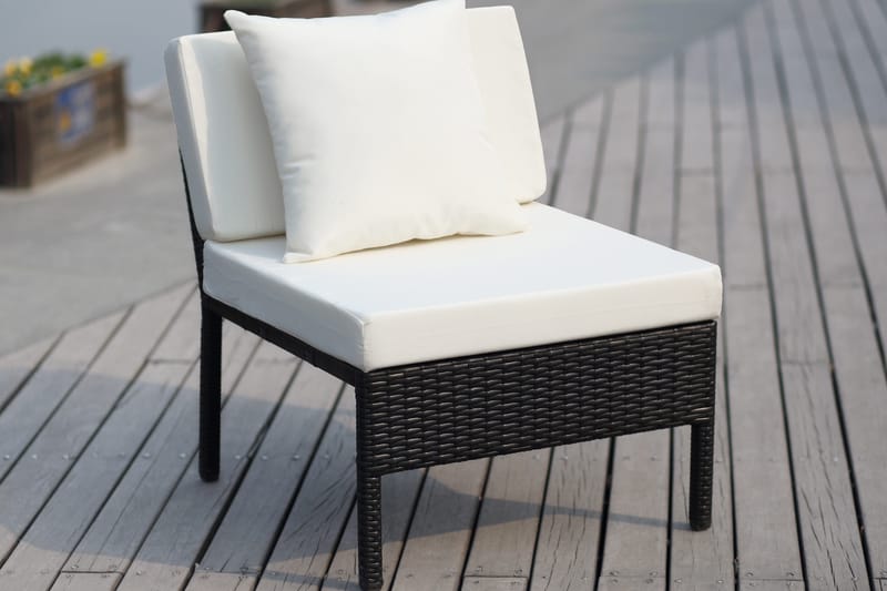 Elba Mittmodul Konstrotting - Svart/Vit - Utemöbler - Loungemöbler - Modulsoffa utomhus - Mittmodul utesoffa