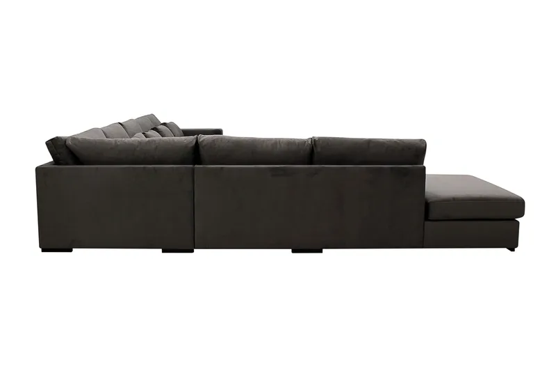 Grande Stor 7-sits U-Soffa med Divan Höger - Mörkgrå Sammet - Möbler - Soffa - Sammetssoffa