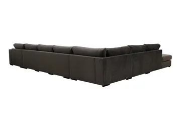 Grande Stor 7-sits U-Soffa med Divan Höger - Mörkgrå Sammet - Möbler - Soffa - Sammetssoffa