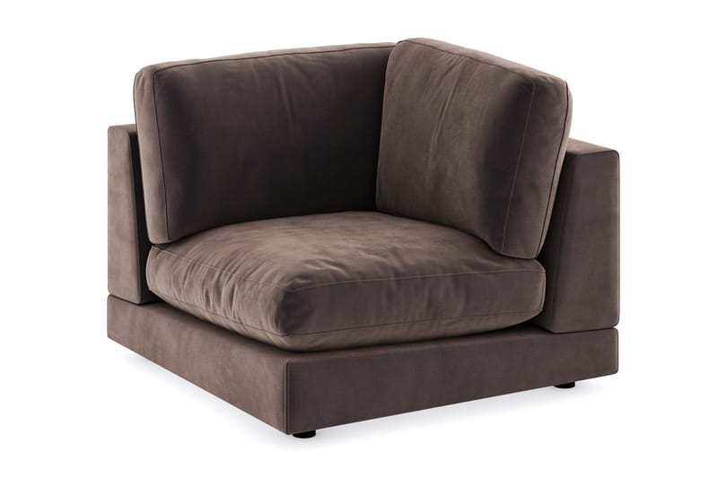 Arken 1-sits Hörnmodul i Sammet - Brun - Möbler - Soffa - Modulsoffor - Hörnmodul
